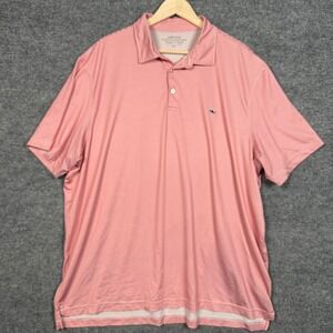 Vineyard Vines Mens Size XXL Polo Shirt Red White Striped OTG On The Go Sankaty